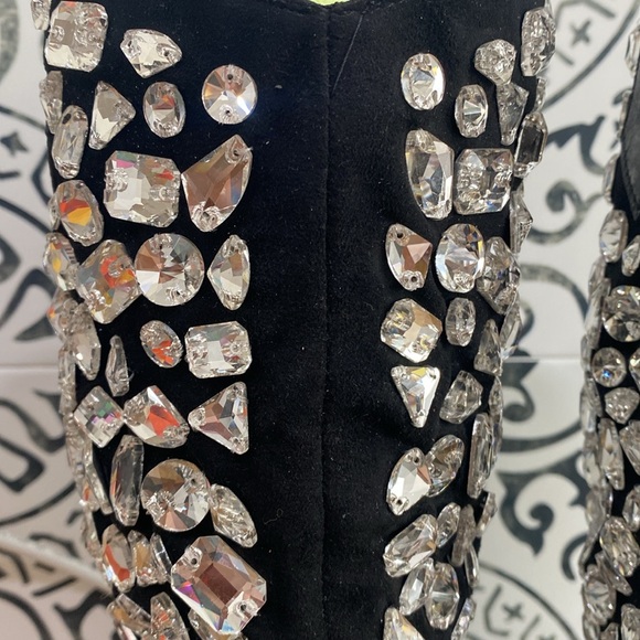 Azalea Wang LeBlanc Stiletto Jeweled Western Bootie - Picture 4 of 17